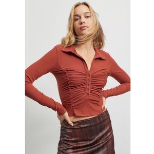 UO Aries Ruched Blouse